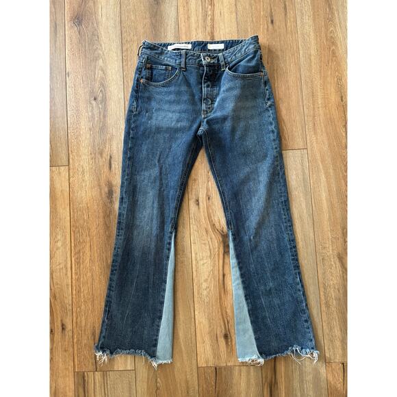 Anthropologie Pilcro High Rise Two Tone Flare Jeans Size 26 - Picture 3 of 7